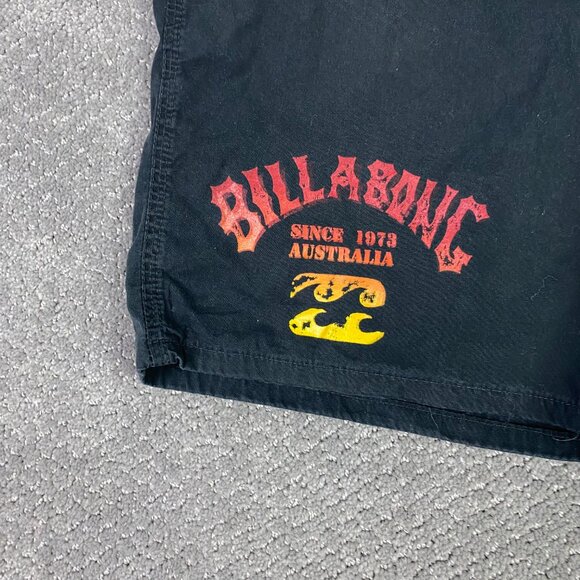 Vintage Billabong Board Shorts Mens Large Coolest Black Stone Wash Cotton Surfer - Picture 2 of 13